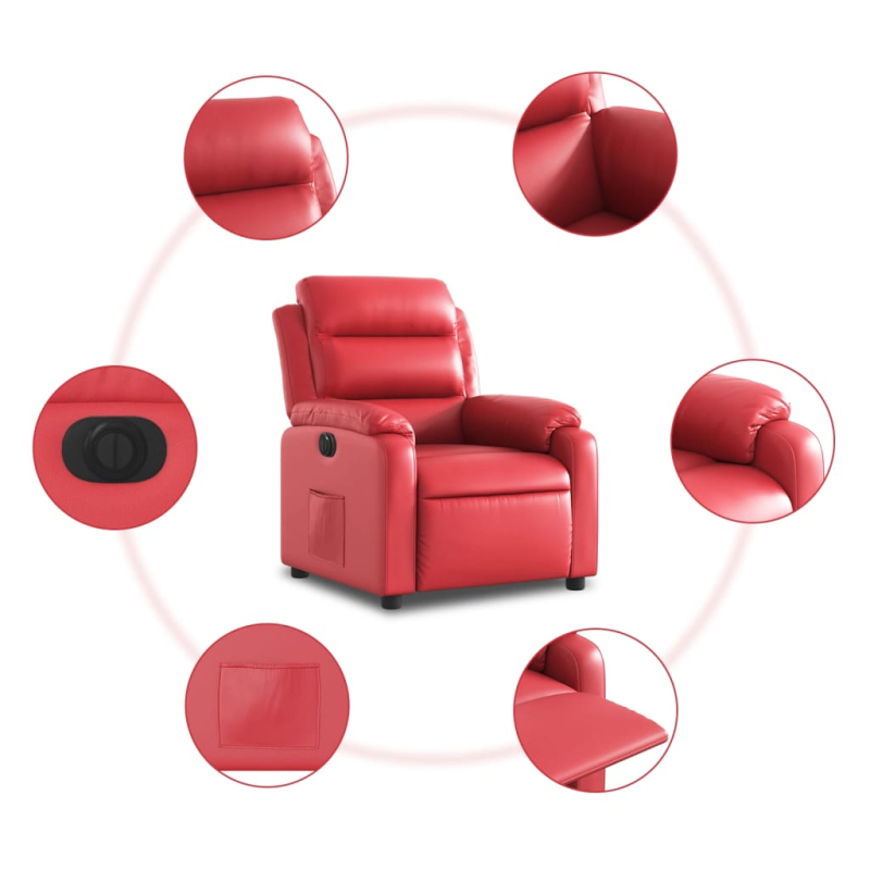 Relaxsessel Elektrisch Rot Kunstleder