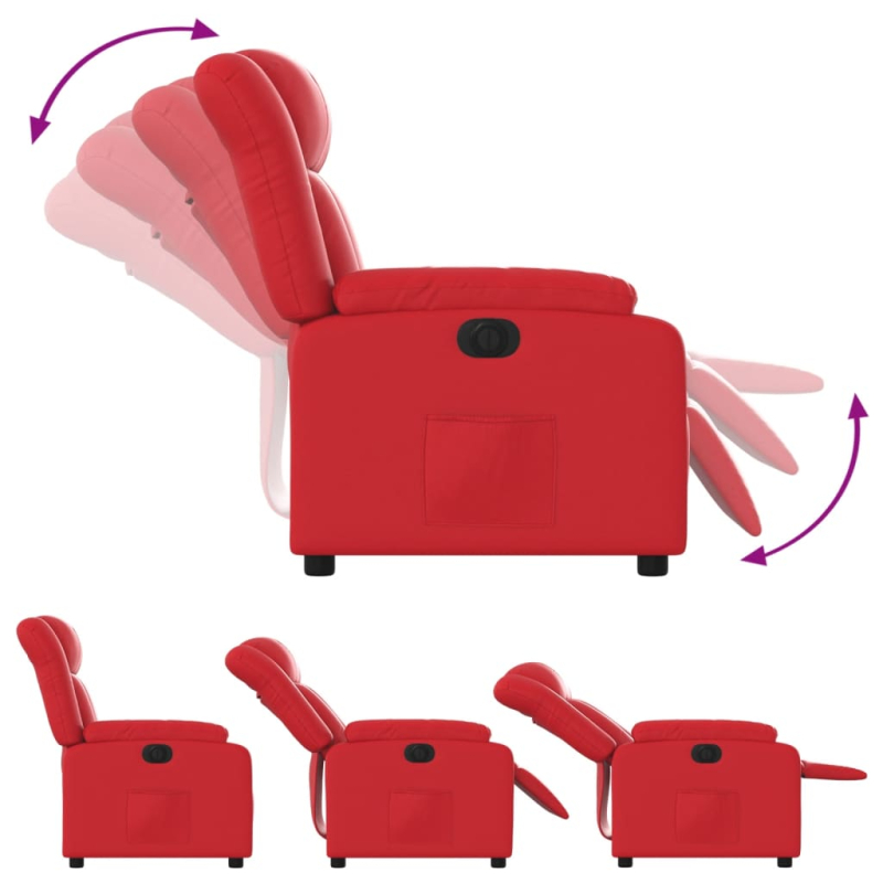 Relaxsessel Elektrisch Rot Kunstleder