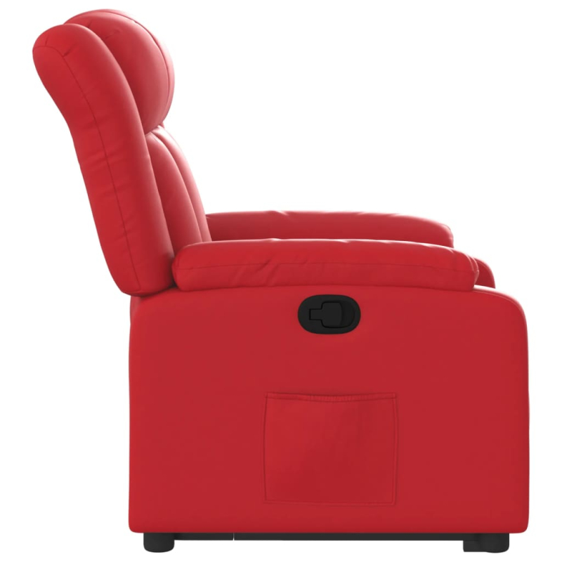 Relaxsessel mit Aufstehhilfe Rot Kunstleder