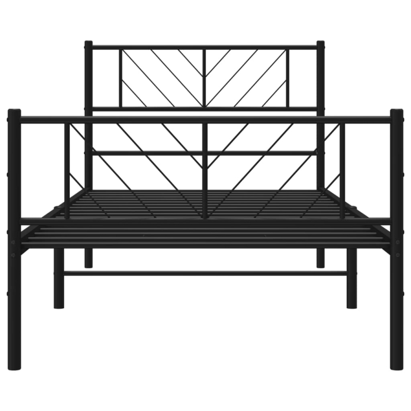 Bettgestell mit Kopf- und Fußteil Metall Schwarz 100x200 cm