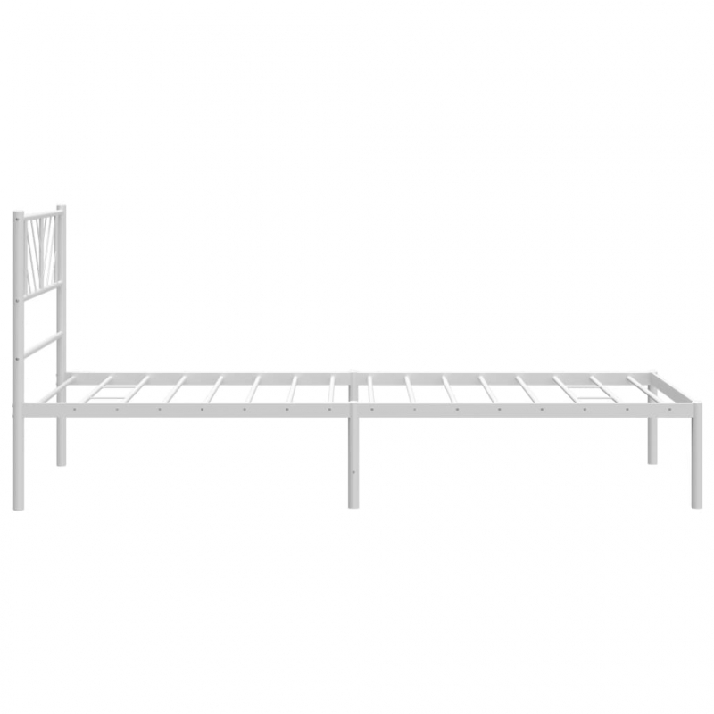Bettgestell mit Kopfteil Metall Weiß 90x190 cm