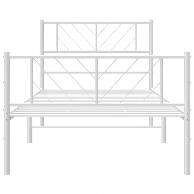 Bettgestell mit Kopf- und Fußteil Metall Weiß 80x200 cm