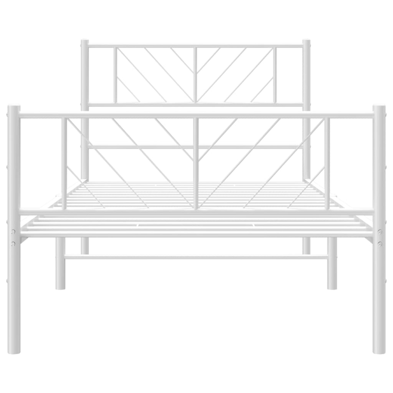 Bettgestell mit Kopf- und Fußteil Metall Weiß 90x200 cm