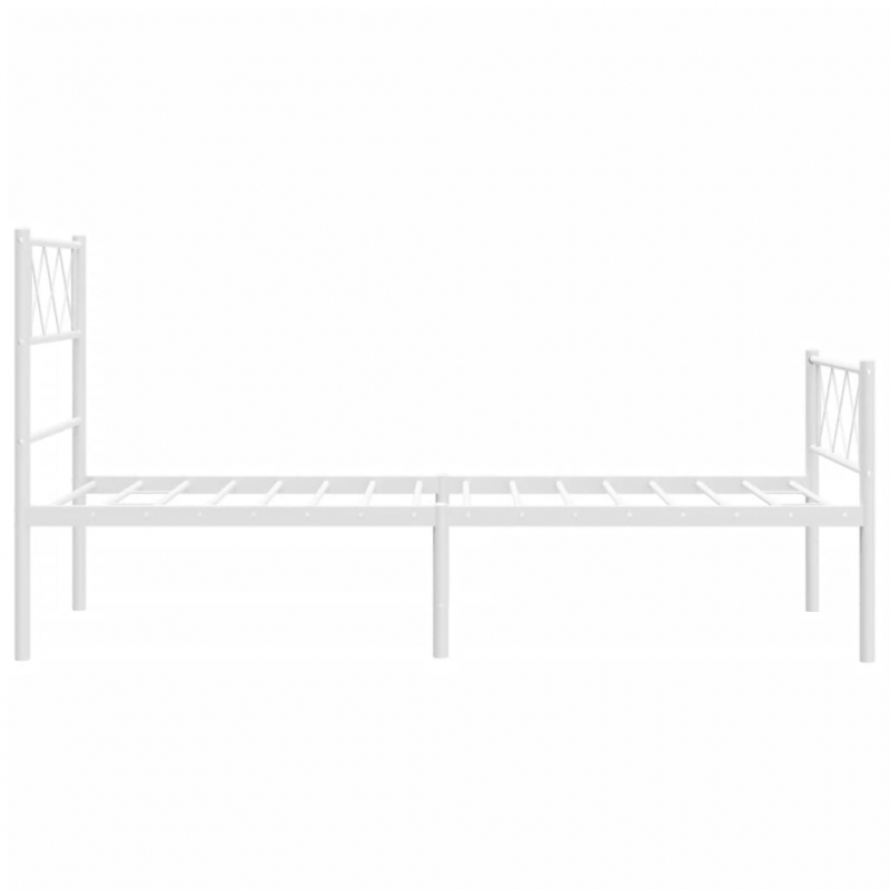 Bettgestell mit Kopf- und Fußteil Metall Weiß 80x200 cm