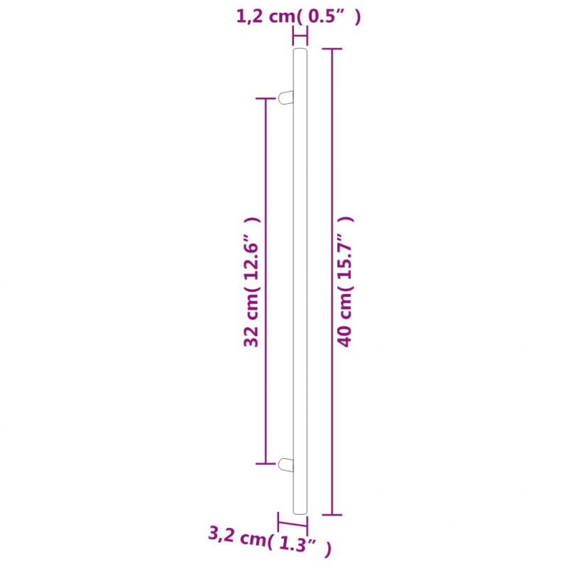 Möbelgriffe 5 Stk. Silbern 320 mm Edelstahl