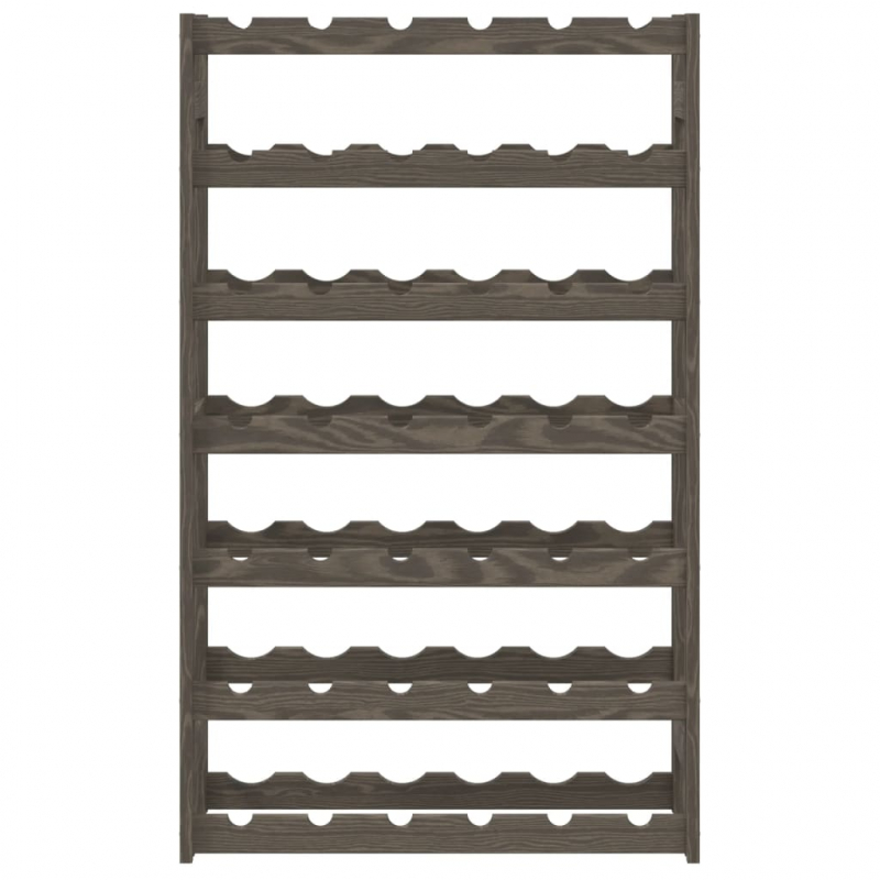 Weinregal für 42 Flaschen Grau Massivholz Kiefer