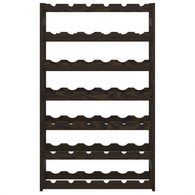 Weinregal für 42 Flaschen Schwarz Massivholz Kiefer
