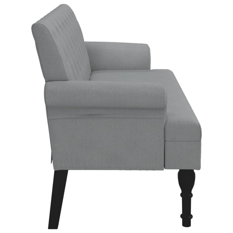 Sitzbank mit Rückenlehne Hellgrau 120x62x75,5 cm Stoff