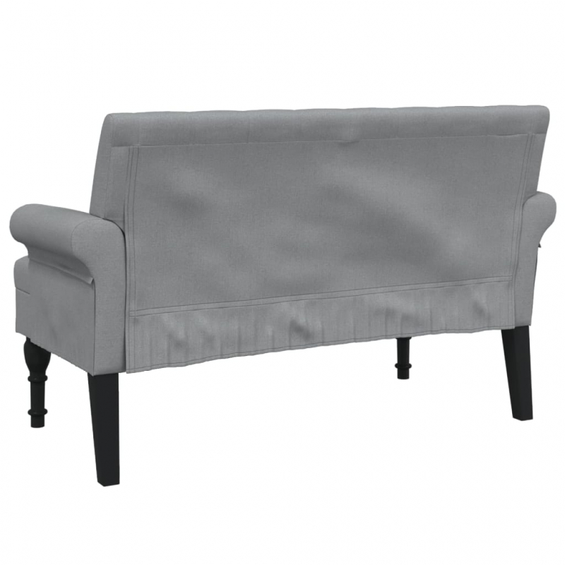 Sitzbank mit Rückenlehne Hellgrau 120x62x75,5 cm Stoff