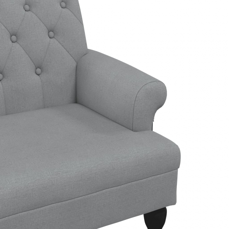 Sitzbank mit Rückenlehne Hellgrau 120x62x75,5 cm Stoff