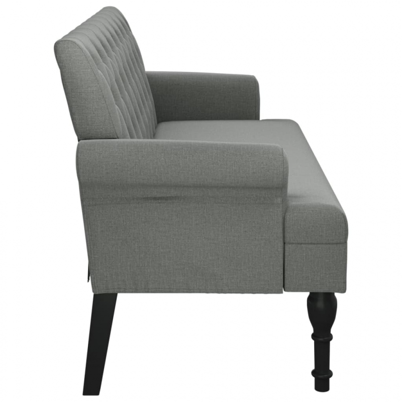 Sitzbank mit Rückenlehne Dunkelgrau 120x62x75,5 cm Stoff