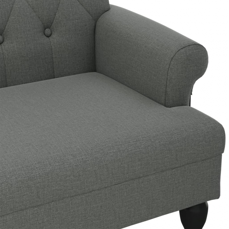 Sitzbank mit Rückenlehne Dunkelgrau 120x62x75,5 cm Stoff
