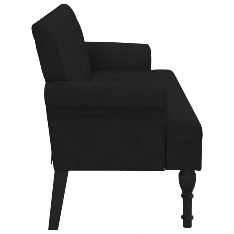 Sitzbank mit Rückenlehne Schwarz 120x62x75,5 cm Stoff