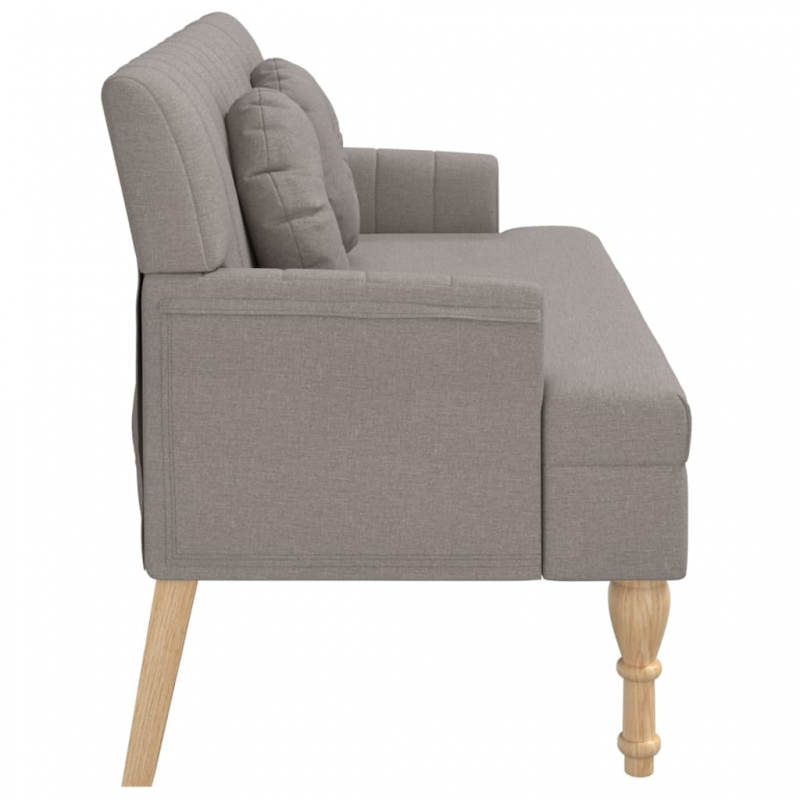 Sitzbank mit Kissen Taupe 113x64,5x75,5 cm Stoff