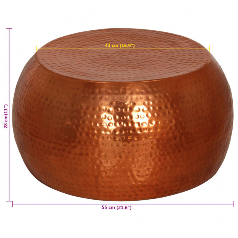 Couchtisch Messing Ø55x28 cm Aluminium