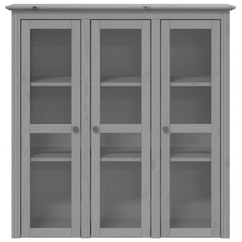 Highboard BODO Grau 115,5x43x200,5 cm Massivholz Kiefer