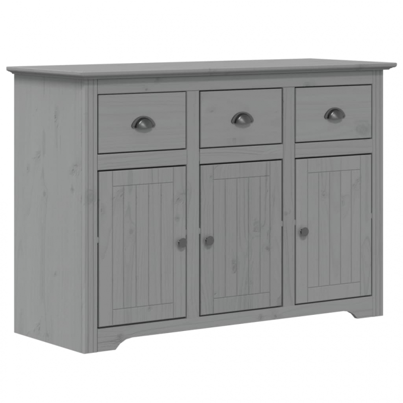 Highboard BODO Grau 115,5x43x200,5 cm Massivholz Kiefer