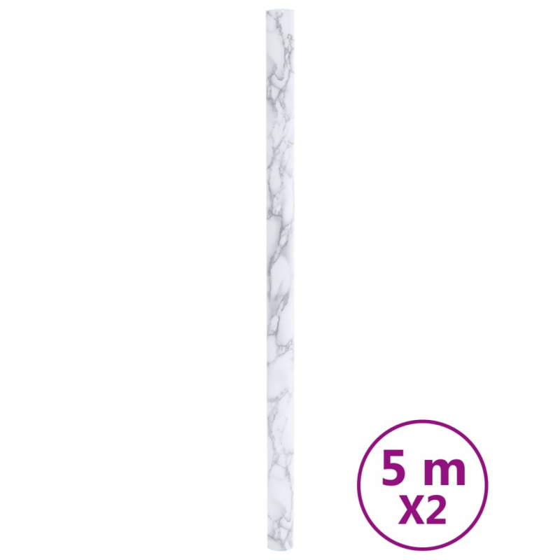 Möbelfolien Selbstklebend Marmor-Optik Weiß 90x500 cm PVC