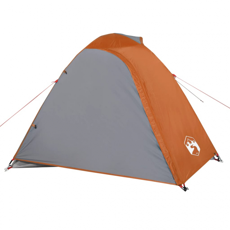 Campingzelt 2 Personen Grau & Orange 264x210x125 cm 185T Taft