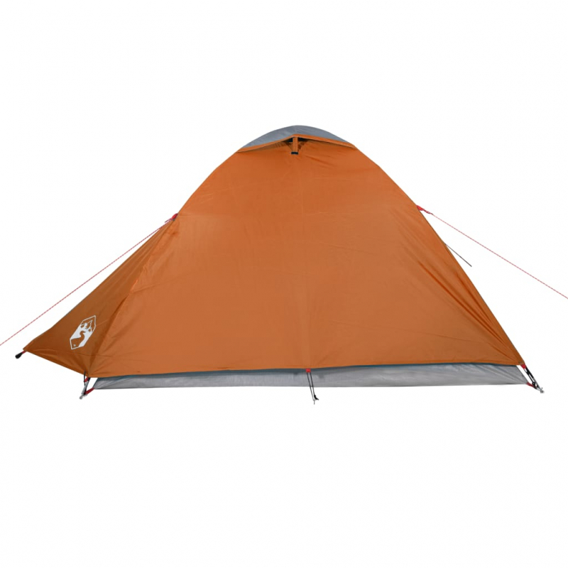 Campingzelt 2 Personen Grau & Orange 264x210x125 cm 185T Taft