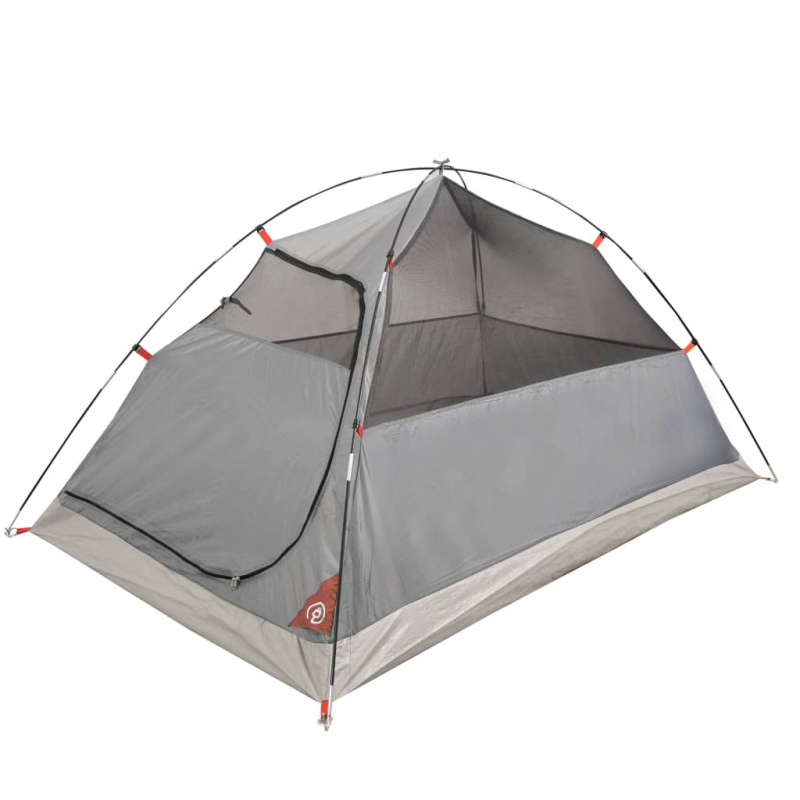 Campingzelt 2 Personen Grau & Orange 264x210x125 cm 185T Taft