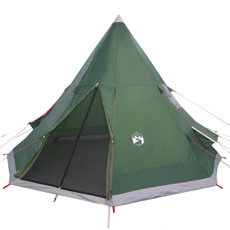 Campingzelt 4 Personen Grün 367x367x259 cm 185T Taft