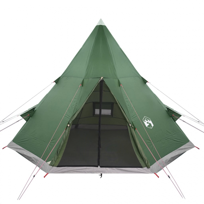 Campingzelt 4 Personen Grün 367x367x259 cm 185T Taft