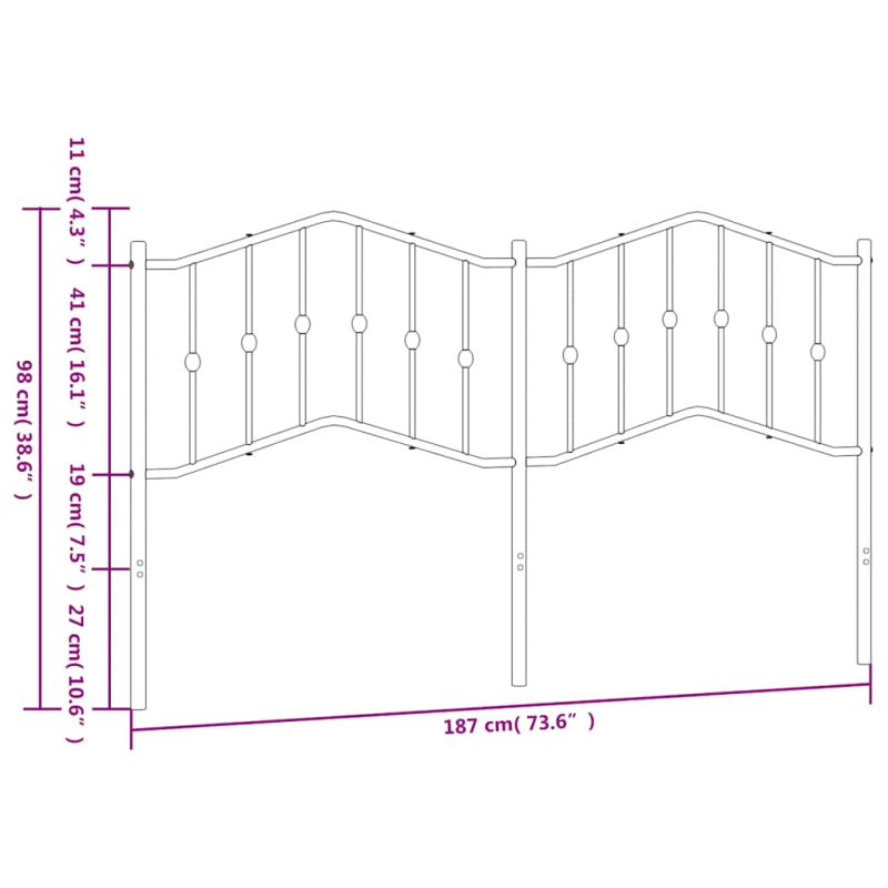 Kopfteil Metall Weiß 180 cm