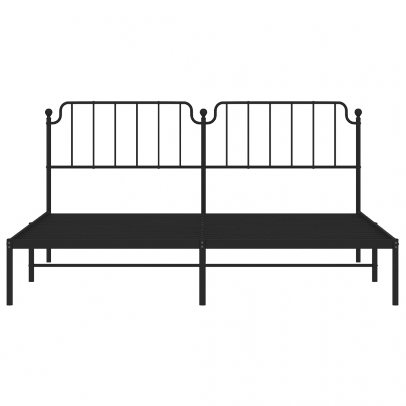 Bettgestell mit Kopfteil Metall Schwarz 193x203 cm