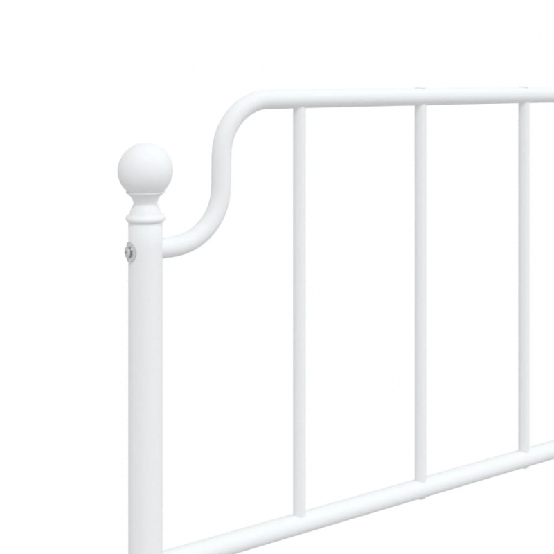 Bettgestell mit Kopfteil Metall Weiß 107x203 cm