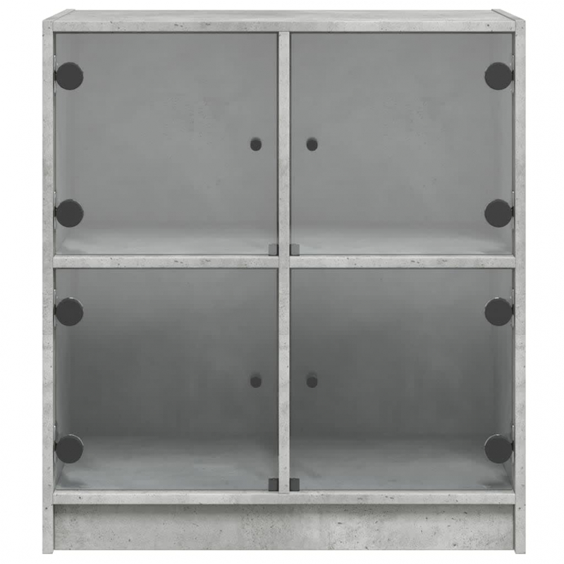 Beistellschrank mit Glastüren Betongrau 68x37x75,5 cm