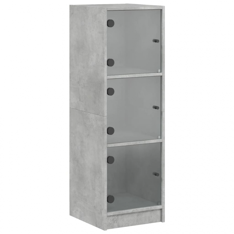 Highboard mit Glastüren Betongrau 35x37x109 cm