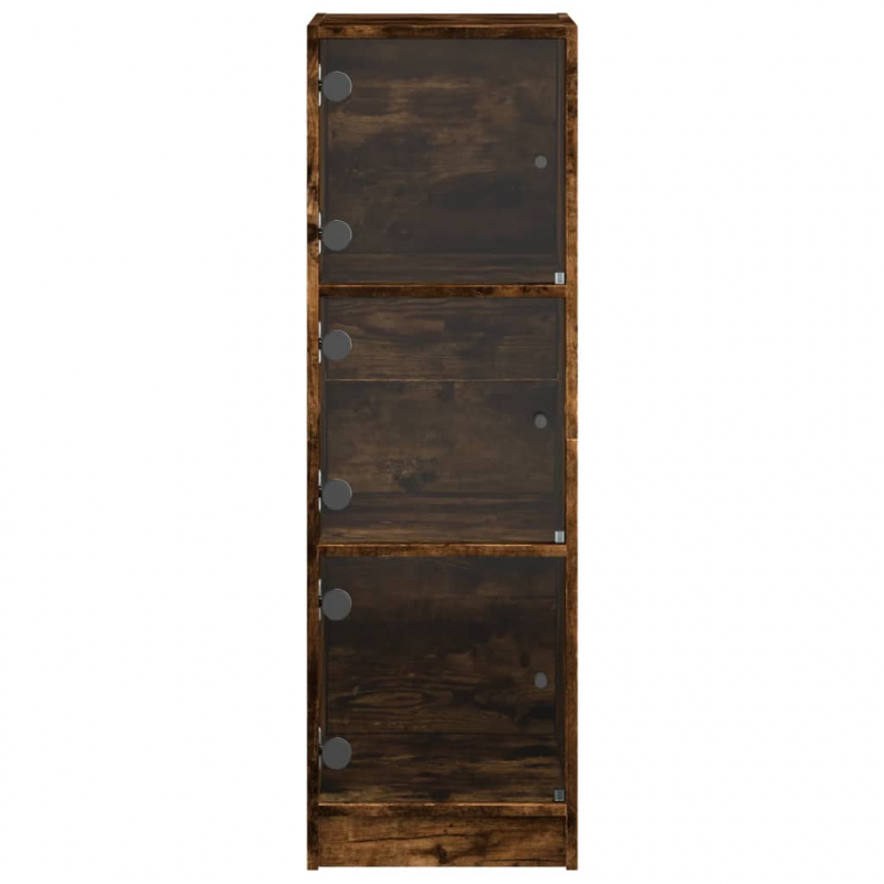Highboard mit Glastüren Räuchereiche 35x37x109 cm