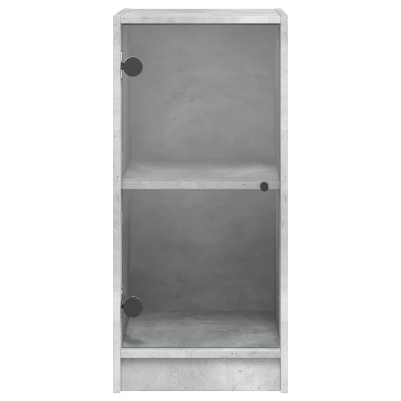 Beistellschrank mit Glastüren Betongrau 35x37x75,5 cm