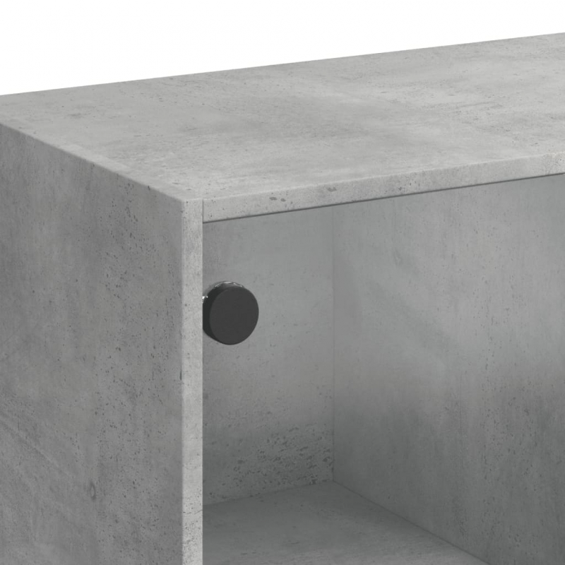 Beistellschrank mit Glastüren Betongrau 68x37x75,5 cm