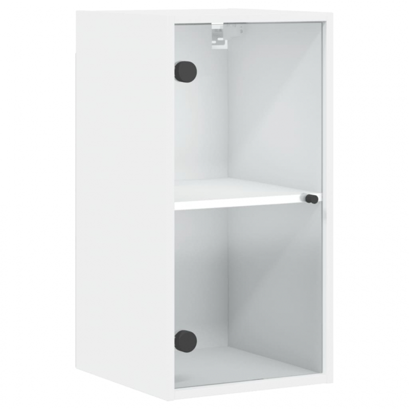 Wandschrank mit Glastüren Weiß 35x37x68,5 cm