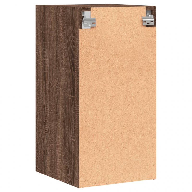 Wandschrank mit Glastüren Braun Eichen-Optik 35x37x68,5 cm