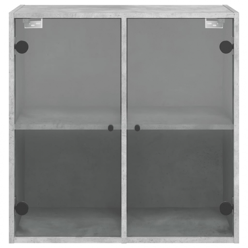 Wandschrank mit Glastüren Betongrau 68x37x68,5 cm