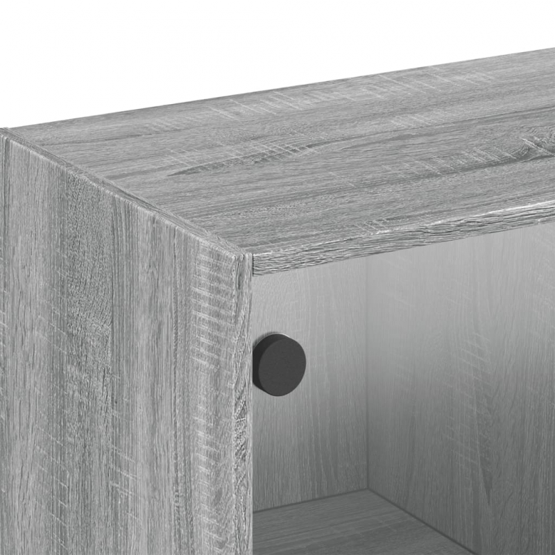 Wandschrank mit Glastüren Grau Sonoma 102x37x35 cm