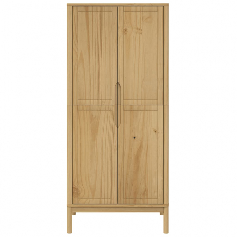 Kleiderschrank FLORO Wachsbraun 77x53x171 cm Massivholz Kiefer