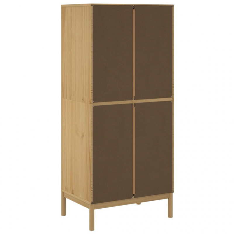 Kleiderschrank FLORO Wachsbraun 77x53x171 cm Massivholz Kiefer