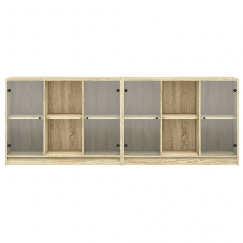 Bücherschrank mit Türen Sonoma-Eiche 204x37x75 cm Holzwerkstoff