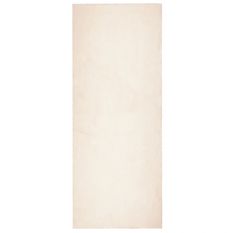 Teppich HUARTE Kurzflor Weich und Waschbar Beige 80x200 cm