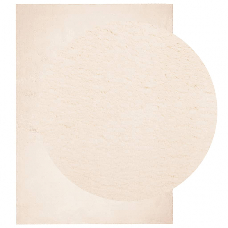 Teppich HUARTE Kurzflor Weich und Waschbar Beige 120x170 cm