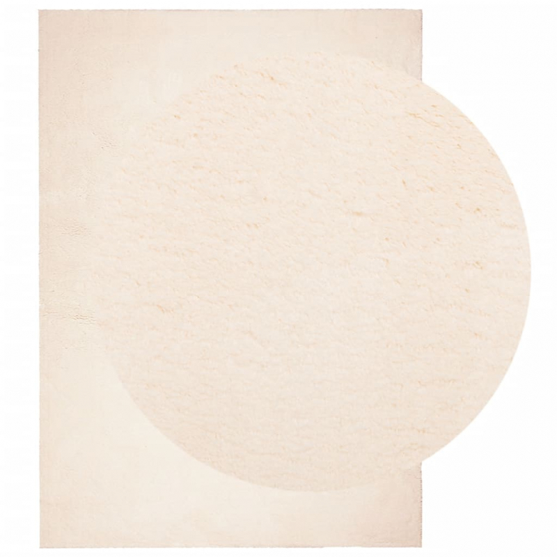 Teppich HUARTE Kurzflor Weich und Waschbar Beige 140x200 cm