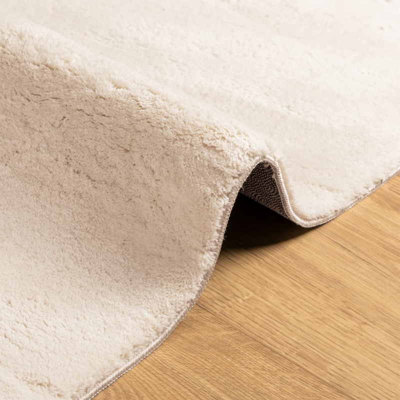 Teppich HUARTE Kurzflor Weich und Waschbar Beige 160x160 cm