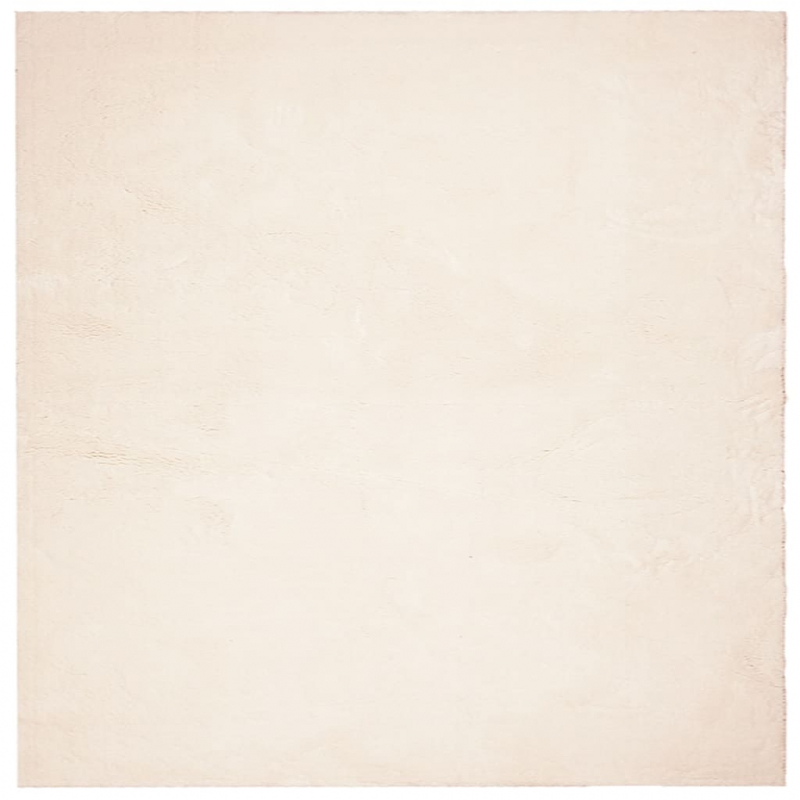 Teppich HUARTE Kurzflor Weich und Waschbar Beige 240x240 cm
