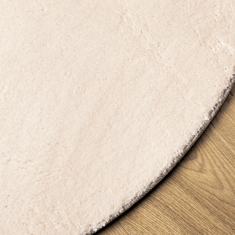 Teppich HUARTE Kurzflor Weich und Waschbar Beige Ø 100 cm