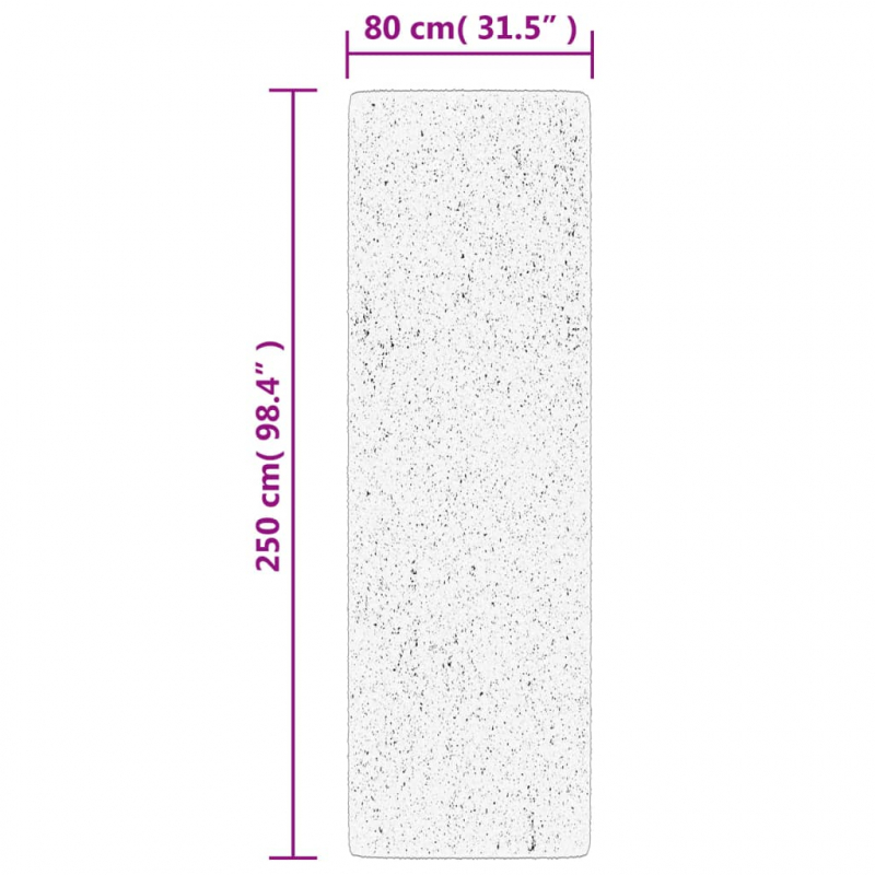 Teppich HUARTE Kurzflor Weich und Waschbar Creme 80x250 cm