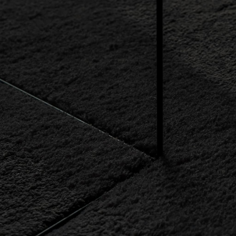 Teppich HUARTE Kurzflor Weich und Waschbar Schwarz 80x250 cm